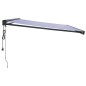 vidaXL Toldo retráctil aluminio y tela azul y blanco 4,5x3 m vidaXL Toldo retráctil aluminio y tela azul y blanco 4,5x3 m