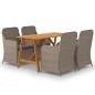 vidaXL Juego de comedor para jardín 5 piezas marrón vidaXL Juego de comedor para jardín 5 piezas marrón