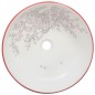 vidaXL Lavabo sobre encimera redondo cerámica blanco y rojo Φ41x14 cm