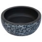 vidaXL Lavabo sobre encimera redondo cerámica negro y azul Φ41x14 cm vidaXL Lavabo sobre encimera redondo cerámica negro y azul Φ41x14 cm