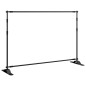 vidaXL Soporte de telón de fondo acero negro 305x243 cm vidaXL Soporte de telón de fondo acero negro 305x243 cm