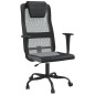 vidaXL Silla de oficina tela de malla y cuero sintético gris y negro vidaXL Silla de oficina tela de malla y cuero sintético gris y negro