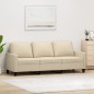 vidaXL Sofá de 3 plazas de tela crema 180 cm vidaXL Sofá de 3 plazas de tela crema 180 cm