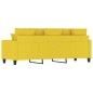 vidaXL Sofá de 3 plazas de tela amarillo claro 180 cm vidaXL Sofá de 3 plazas de tela amarillo claro 180 cm