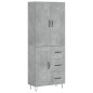 vidaXL Aparador alto madera contrachapada gris hormigón 69,5x34x180 cm vidaXL Aparador alto madera contrachapada gris hormigón 69,5x34x180 cm