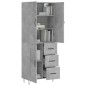 vidaXL Aparador alto madera contrachapada gris hormigón 69,5x34x180 cm vidaXL Aparador alto madera contrachapada gris hormigón 69,5x34x180 cm