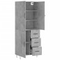 vidaXL Aparador alto madera contrachapada gris hormigón 69,5x34x180 cm vidaXL Aparador alto madera contrachapada gris hormigón 69,5x34x180 cm