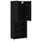 vidaXL Aparador alto madera contrachapada negro 69,5x34x180 cm