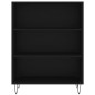 vidaXL Aparador alto madera contrachapada negro 69,5x34x180 cm