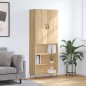 vidaXL Aparador alto madera contrachapada color roble 69,5x34x180 cm vidaXL Aparador alto madera contrachapada color roble 69,5x34x180 cm