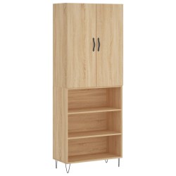 vidaXL Aparador alto madera contrachapada color roble 69,5x34x180 cm