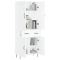 vidaXL Aparador alto madera contrachapada blanco 69,5x34x180 cm vidaXL Aparador alto madera contrachapada blanco 69,5x34x180 cm