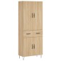 vidaXL Aparador alto madera contrachapada color roble 69,5x34x180 cm vidaXL Aparador alto madera contrachapada color roble 69,5x34x180 cm