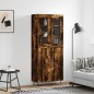vidaXL Aparador alto madera contrachapada roble ahumado 69,5x34x180 cm vidaXL Aparador alto madera contrachapada roble ahumado 69,5x34x180 cm