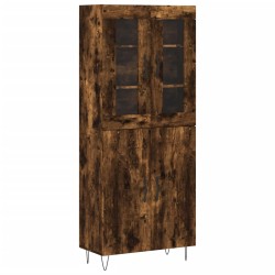 vidaXL Aparador alto madera contrachapada roble ahumado 69,5x34x180 cm