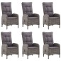 vidaXL Juego de comedor de jardín de 7 piezas gris vidaXL Juego de comedor de jardín de 7 piezas gris