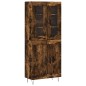 vidaXL Aparador alto madera contrachapada roble ahumado 69,5x34x180 cm