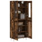 vidaXL Aparador alto madera contrachapada roble ahumado 69,5x34x180 cm