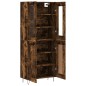 vidaXL Aparador alto madera contrachapada roble ahumado 69,5x34x180 cm