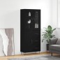 vidaXL Aparador alto madera contrachapada negro 69,5x34x180 cm vidaXL Aparador alto madera contrachapada negro 69,5x34x180 cm