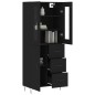 vidaXL Aparador alto madera contrachapada negro 69,5x34x180 cm vidaXL Aparador alto madera contrachapada negro 69,5x34x180 cm