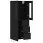 vidaXL Aparador alto madera contrachapada negro 69,5x34x180 cm vidaXL Aparador alto madera contrachapada negro 69,5x34x180 cm