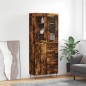 vidaXL Aparador alto madera contrachapada roble ahumado 69,5x34x180 cm