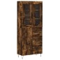 vidaXL Aparador alto madera contrachapada roble ahumado 69,5x34x180 cm
