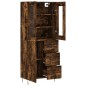 vidaXL Aparador alto madera contrachapada roble ahumado 69,5x34x180 cm