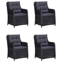 vidaXL Juego de comedor para jardín 5 piezas negro