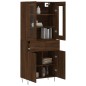 vidaXL Aparador alto madera contrachapada marrón roble 69,5x34x180 cm vidaXL Aparador alto madera contrachapada marrón roble 69,5x34x180 cm