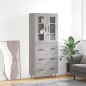 vidaXL Aparador alto madera contrachapada gris sonoma 69,5x34x180 cm vidaXL Aparador alto madera contrachapada gris sonoma 69,5x34x180 cm