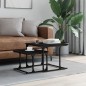 vidaXL Mesa de centro apilable 2 piezas madera de ingeniería negro vidaXL Mesa de centro apilable 2 piezas madera de ingeniería negro