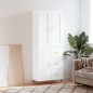 vidaXL Aparador alto madera contrachapada blanco 69,5x34x180 cm vidaXL Aparador alto madera contrachapada blanco 69,5x34x180 cm