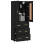 vidaXL Aparador alto madera contrachapada negro 69,5x34x180 cm vidaXL Aparador alto madera contrachapada negro 69,5x34x180 cm