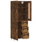 vidaXL Aparador alto madera contrachapada roble ahumado 69,5x34x180 cm vidaXL Aparador alto madera contrachapada roble ahumado 69,5x34x180 cm