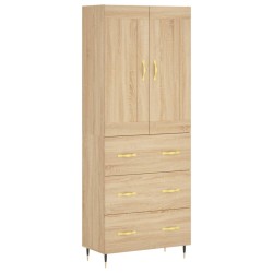 vidaXL Aparador alto madera contrachapada color roble 69,5x34x180 cm