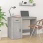 vidaXL Escritorio de madera contrachapada gris hormigón 100x49x75 cm
