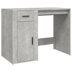 vidaXL Escritorio de madera contrachapada gris hormigón 100x49x75 cm