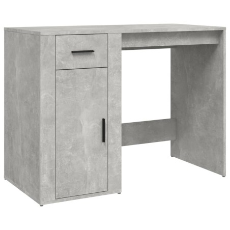 vidaXL Escritorio de madera contrachapada gris hormigón 100x49x75 cm