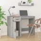 vidaXL Escritorio de madera contrachapada gris hormigón 100x49x75 cm