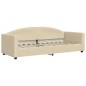 vidaXL Sofá cama con colchón tela crema 80x200 cm