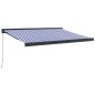 vidaXL Toldo retráctil aluminio y tela azul y blanco 3x2,5 m