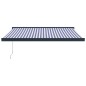 vidaXL Toldo retráctil aluminio y tela azul y blanco 3x2,5 m