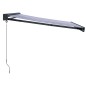 vidaXL Toldo retráctil aluminio y tela azul y blanco 3x2,5 m