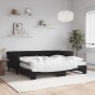 vidaXL Sofá cama nido con colchón terciopelo negro 90x190 cm vidaXL Sofá cama nido con colchón terciopelo negro 90x190 cm