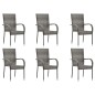 vidaXL Juego de comedor de jardín 7 piezas gris vidaXL Juego de comedor de jardín 7 piezas gris