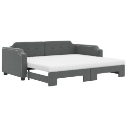 vidaXL Sofá cama nido con colchón tela gris oscuro 100x200 cm