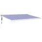 vidaXL Toldo retráctil aluminio y tela azul y blanco 4x3 m vidaXL Toldo retráctil aluminio y tela azul y blanco 4x3 m