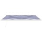 vidaXL Toldo retráctil aluminio y tela azul y blanco 4x3 m vidaXL Toldo retráctil aluminio y tela azul y blanco 4x3 m